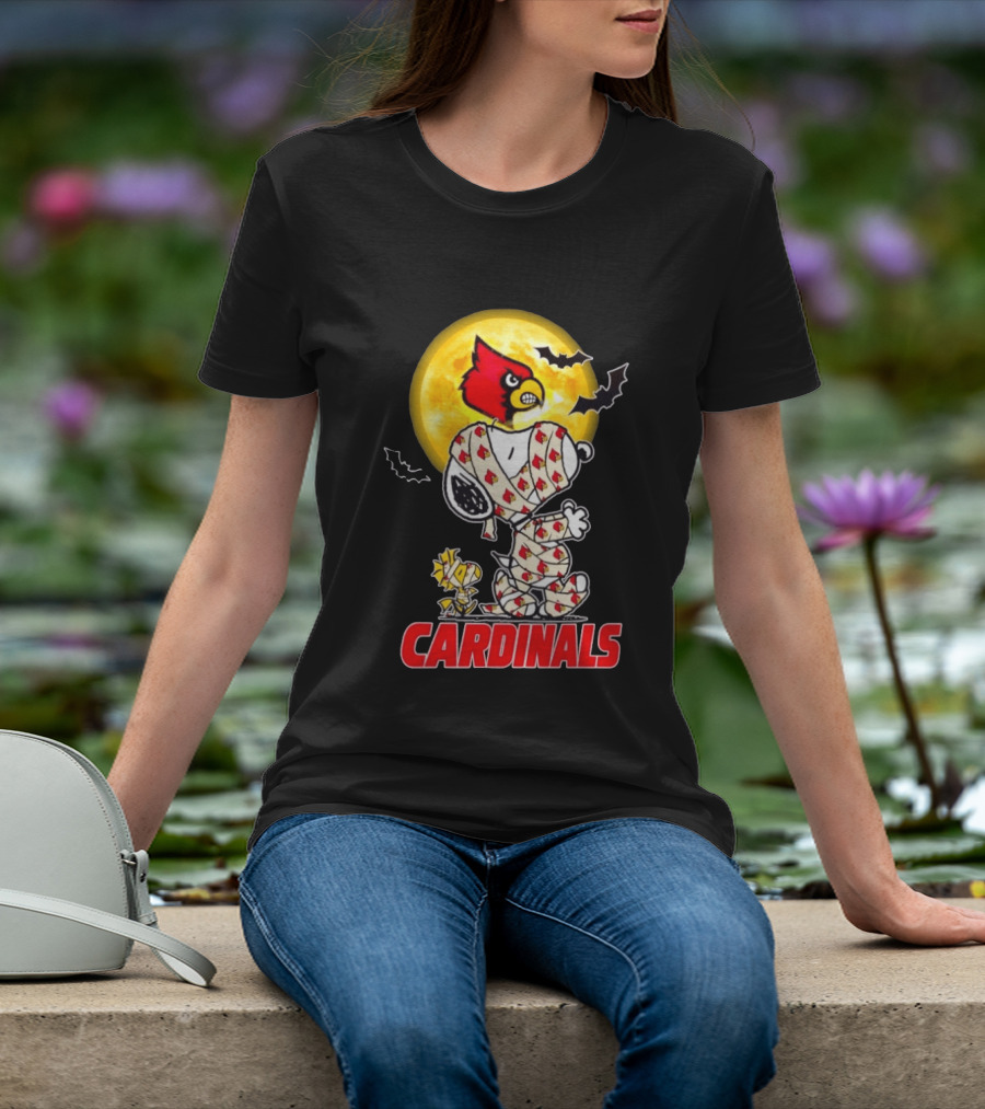 Louisville Cardinals Snoopy Woodstock Mummy Halloween T-Shirt