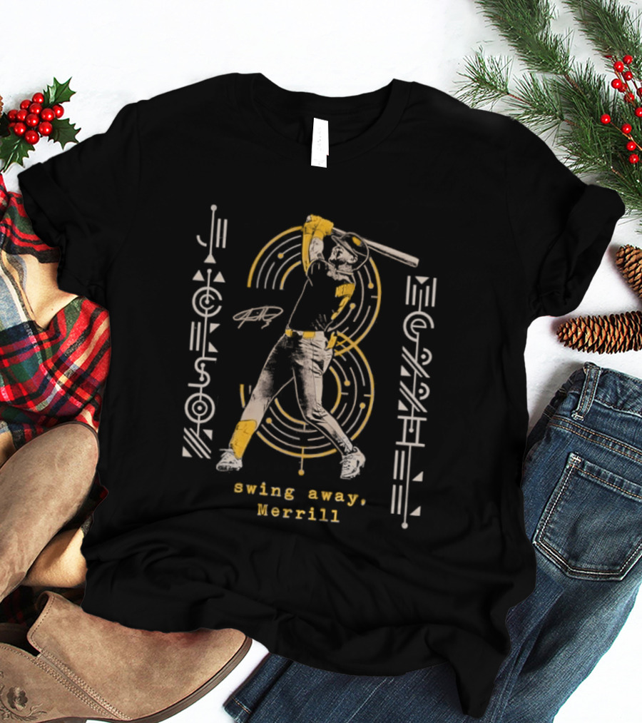 Swing Away Jackson Merrill Padres Baseball T-Shirt