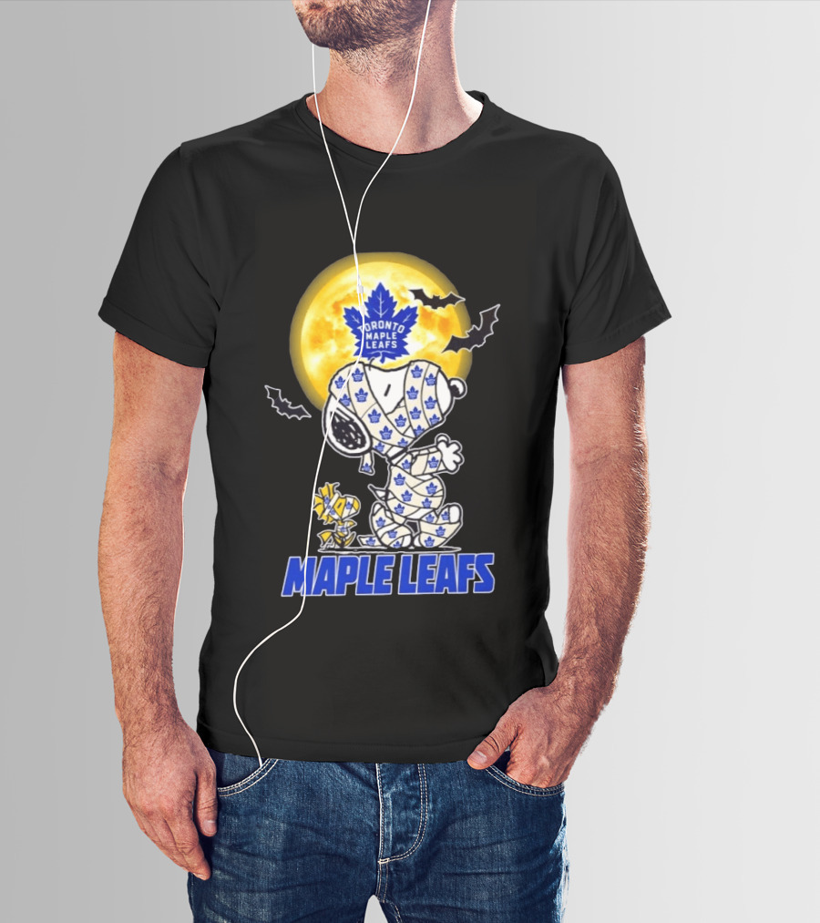 Toronto Maple Leafs Snoopy Woodstock Mummy Halloween Collaboration T-Shirt