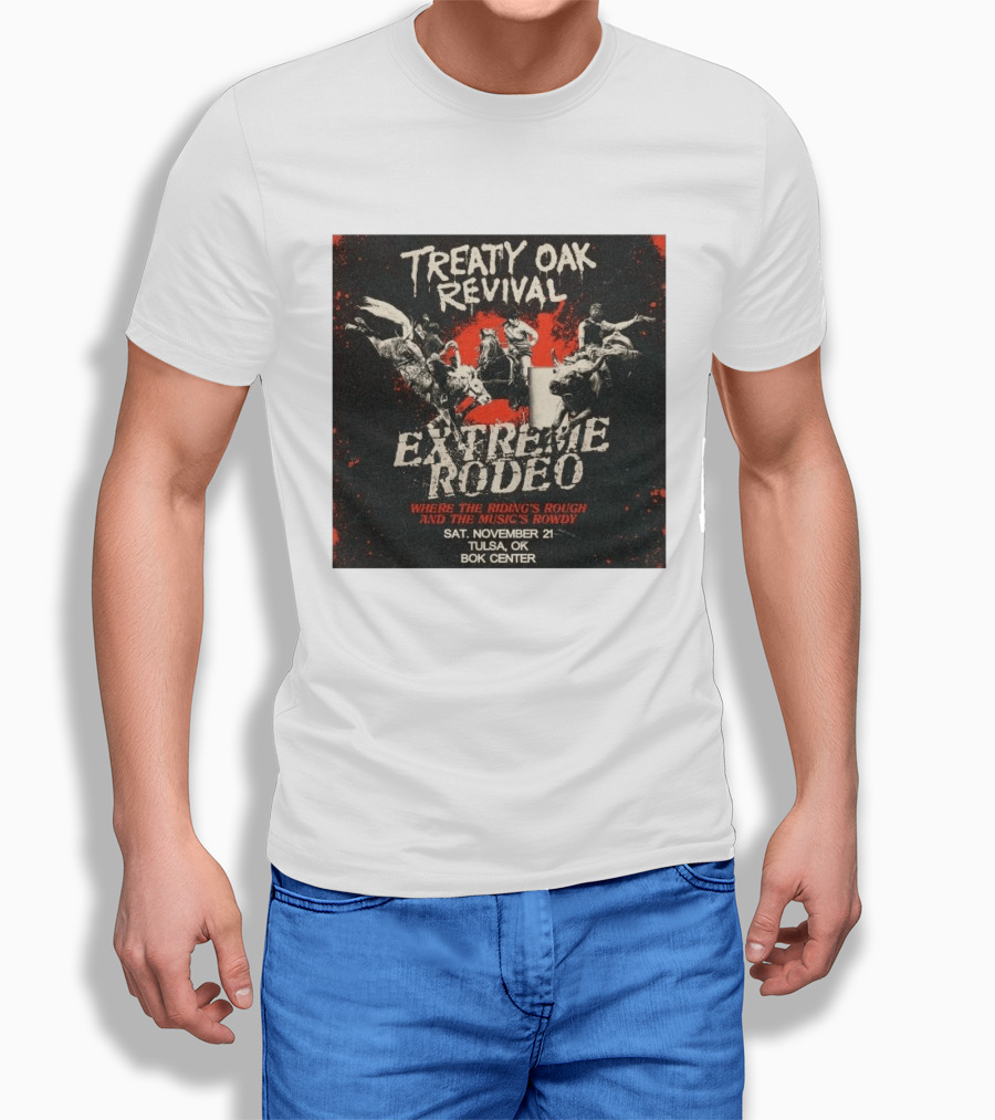 Treaty Oak Revival Extreme Rodeo Tulsa OK November 21 Bok Center Event T-Shirt