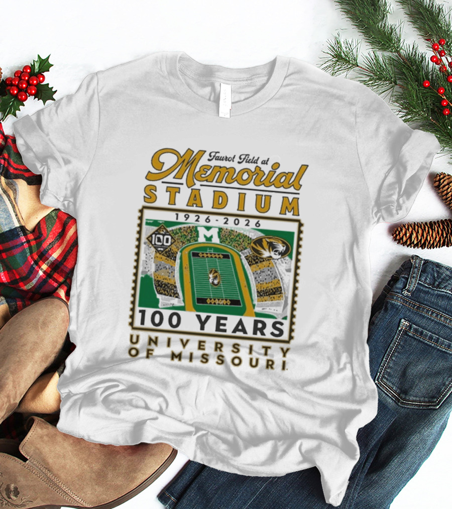 Faurot Field Memorial Stadium 1926 2026 Centennial University Of Missouri 100 Years T-Shirt