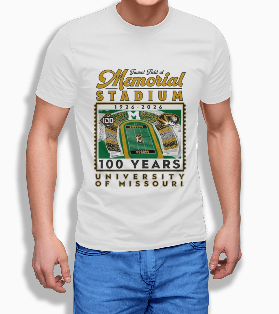 Faurot Field Memorial Stadium 1926 2026 Centennial University Of Missouri 100 Years T-Shirt