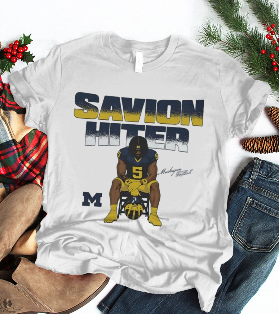 Savion Hiter No 5 Michigan Wolverines Football M T-Shirt