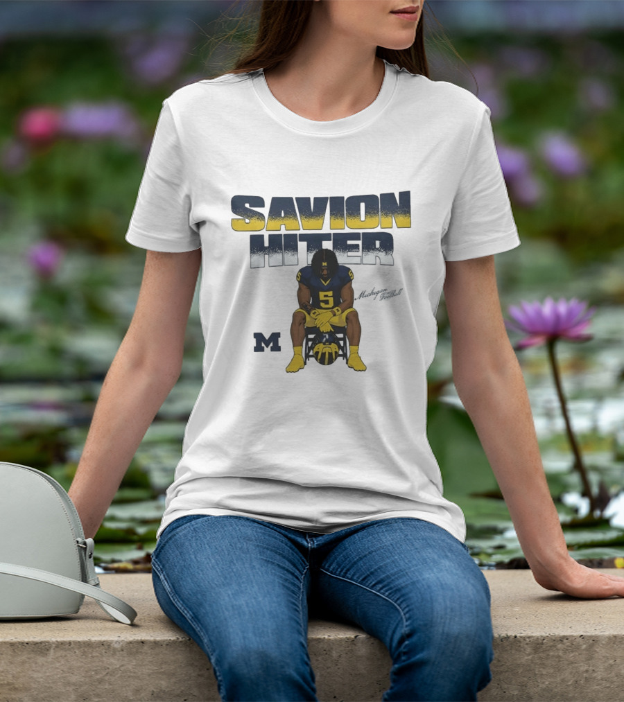 Savion Hiter No 5 Michigan Wolverines Football M T-Shirt
