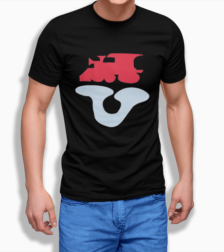 Dover Street Market Store Shop Cdg Red Train Blue Shape T-Shirt