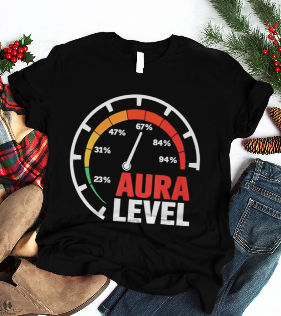 Aura Level Percentage Gauge 23% 31% 67% 84% 94% T-Shirt