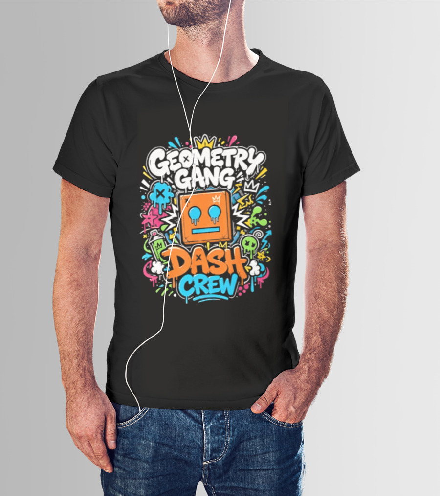 Geometry Gang Dash Crew Vibrant Splash T-Shirt