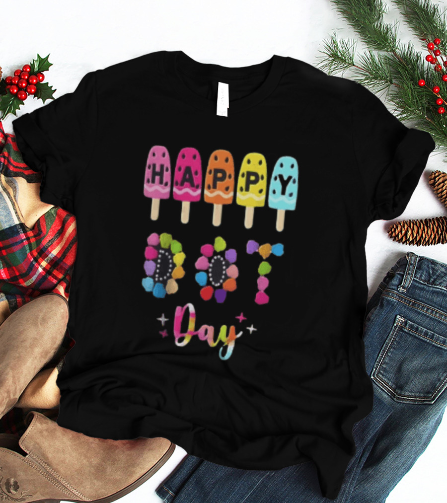 Happy Dot Day Popsicle Colorful Celebration T-Shirt