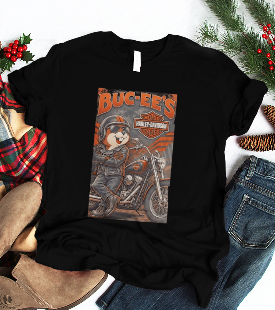 Buc Ee's Motor Cycles Harley Davidson Vintage Biker T-Shirt
