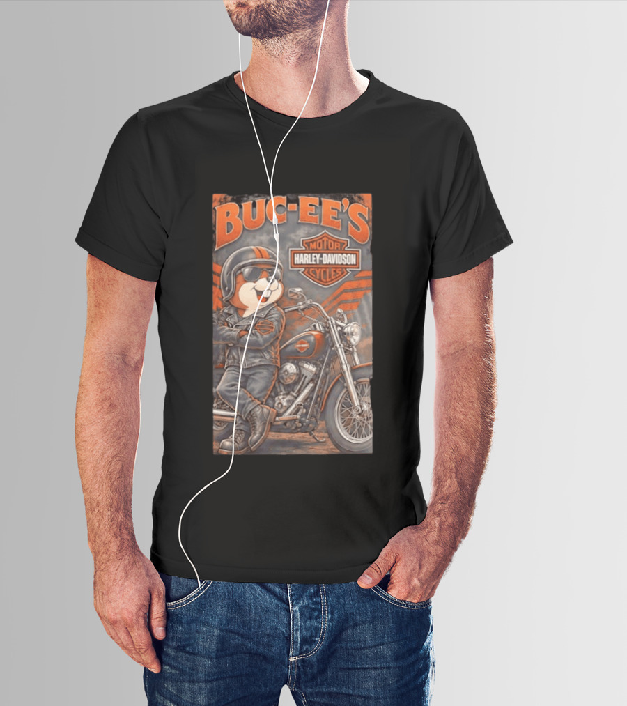 Buc Ee's Motor Cycles Harley Davidson Vintage Biker T-Shirt