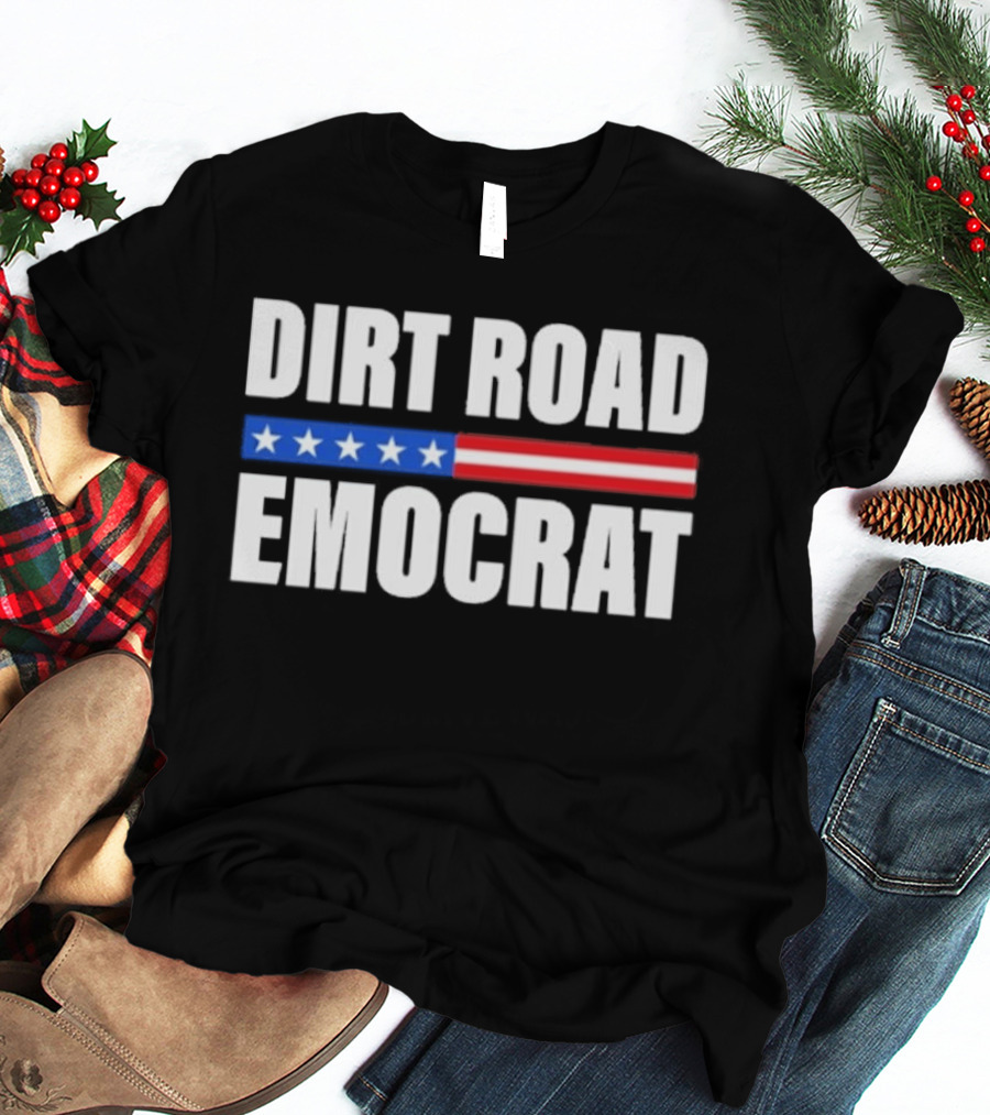 Dirt Road Democrat American Flag Stars Stripes T-Shirt