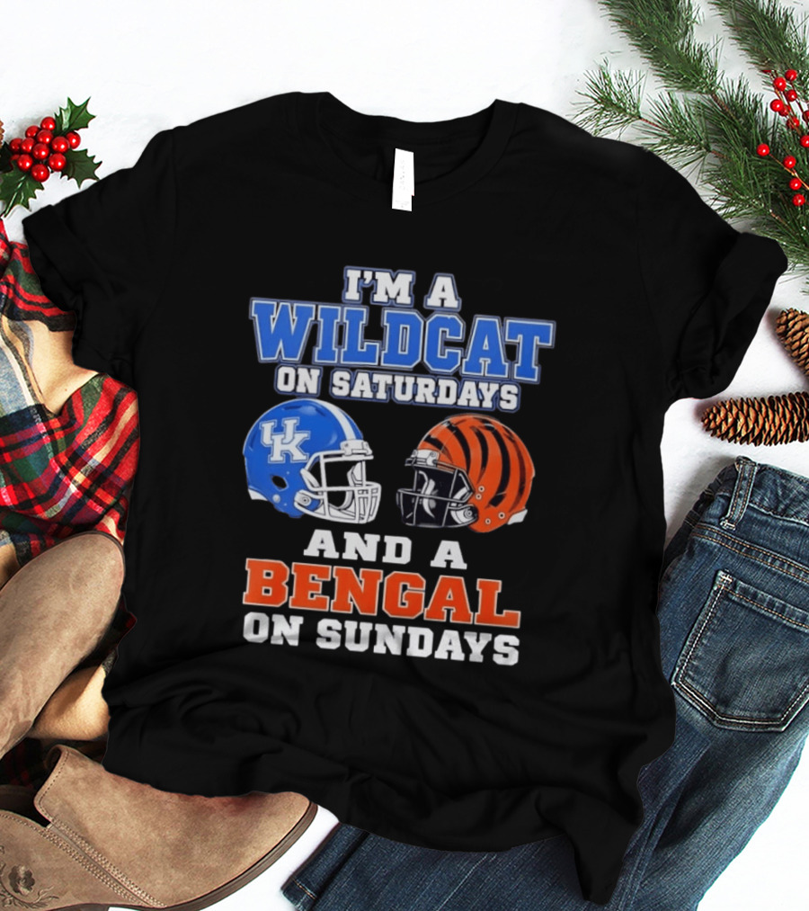 I'm A Wildcat UK Helmet Saturdays Bengal Helmet Sundays T-Shirt