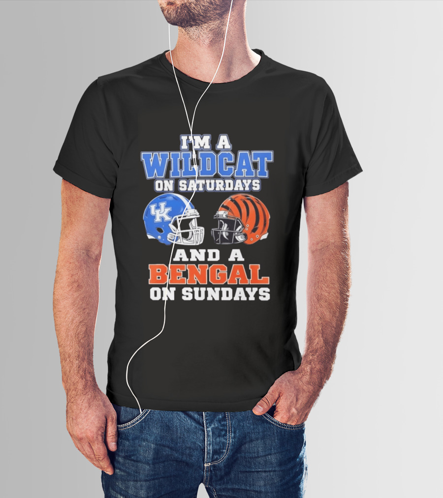 I'm A Wildcat UK Helmet Saturdays Bengal Helmet Sundays T-Shirt