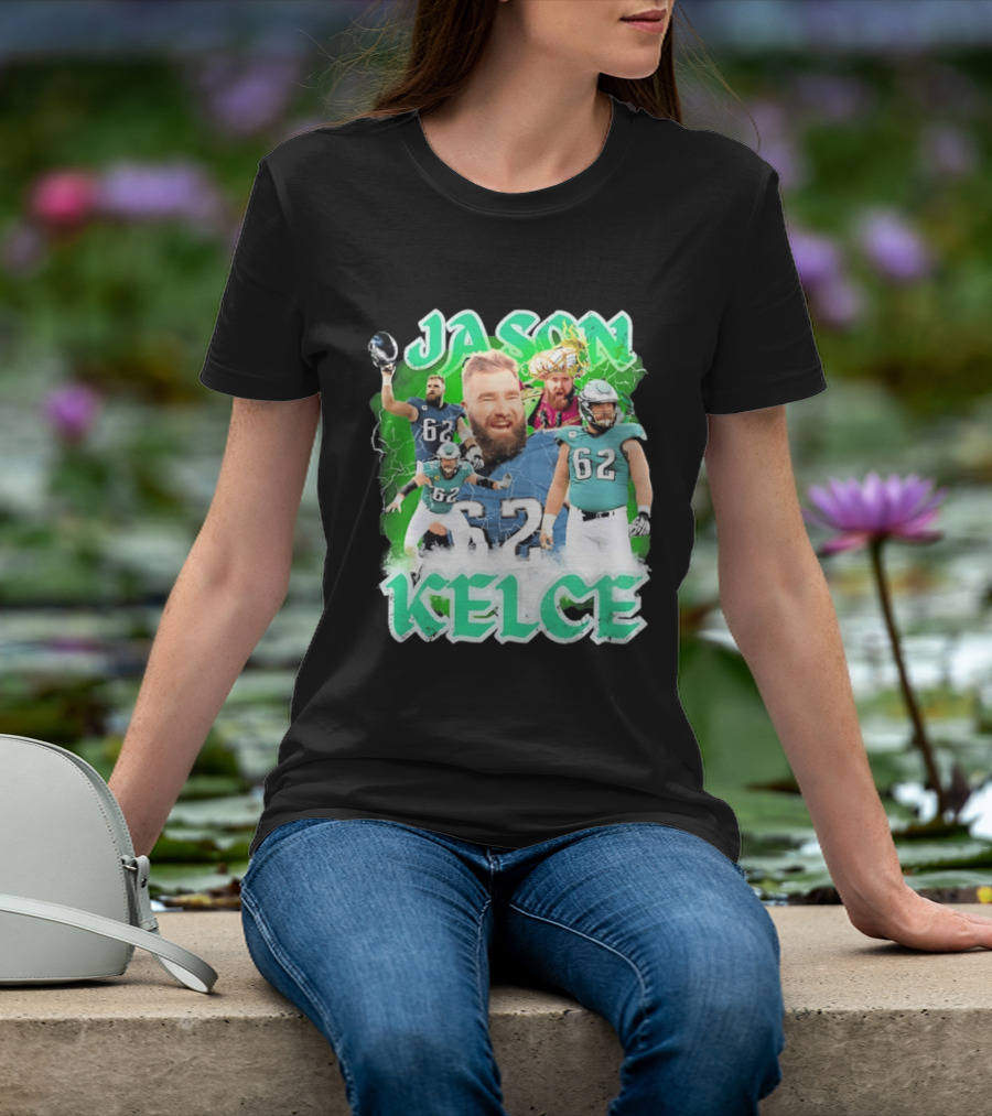Jason Kelce 62 Philadelphia Eagles Vintage Style Football Fan T-Shirt