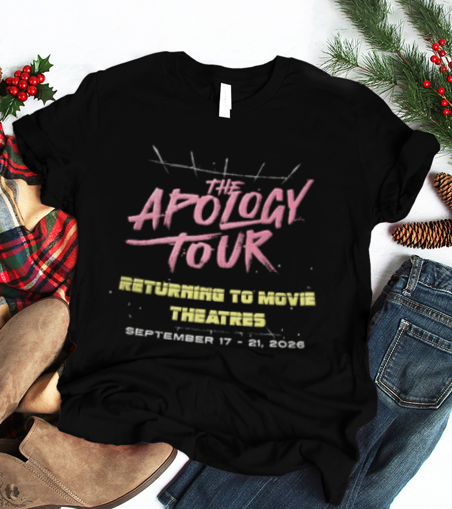 The Apology Tour Returning To Movie Theatres September 17 21 2026 Pink Synthwave Grid T-Shirt