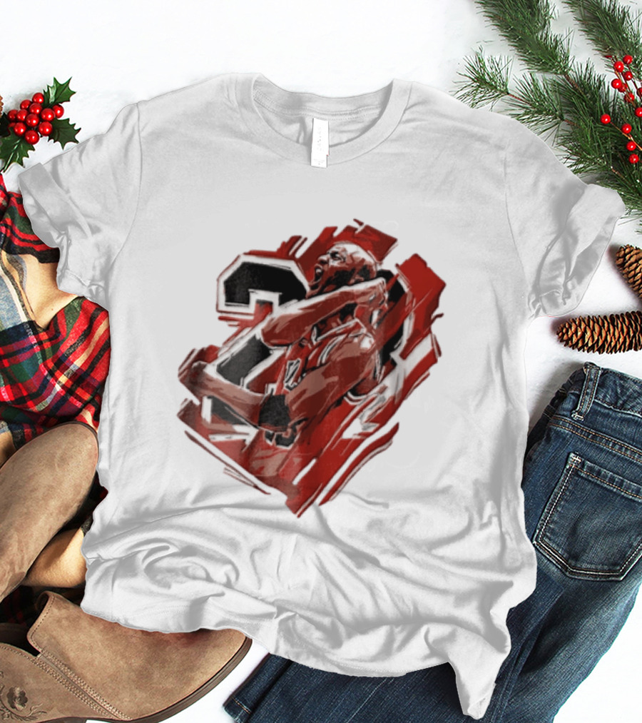 Basketball Player Number 23 Celebration Red Brushstrokes T-Shirt