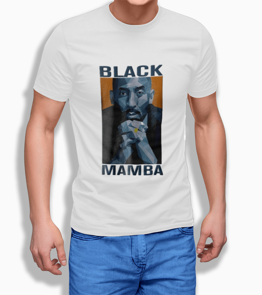 Black Mamba Low Poly Geometric Hands Clasped Orange T-Shirt