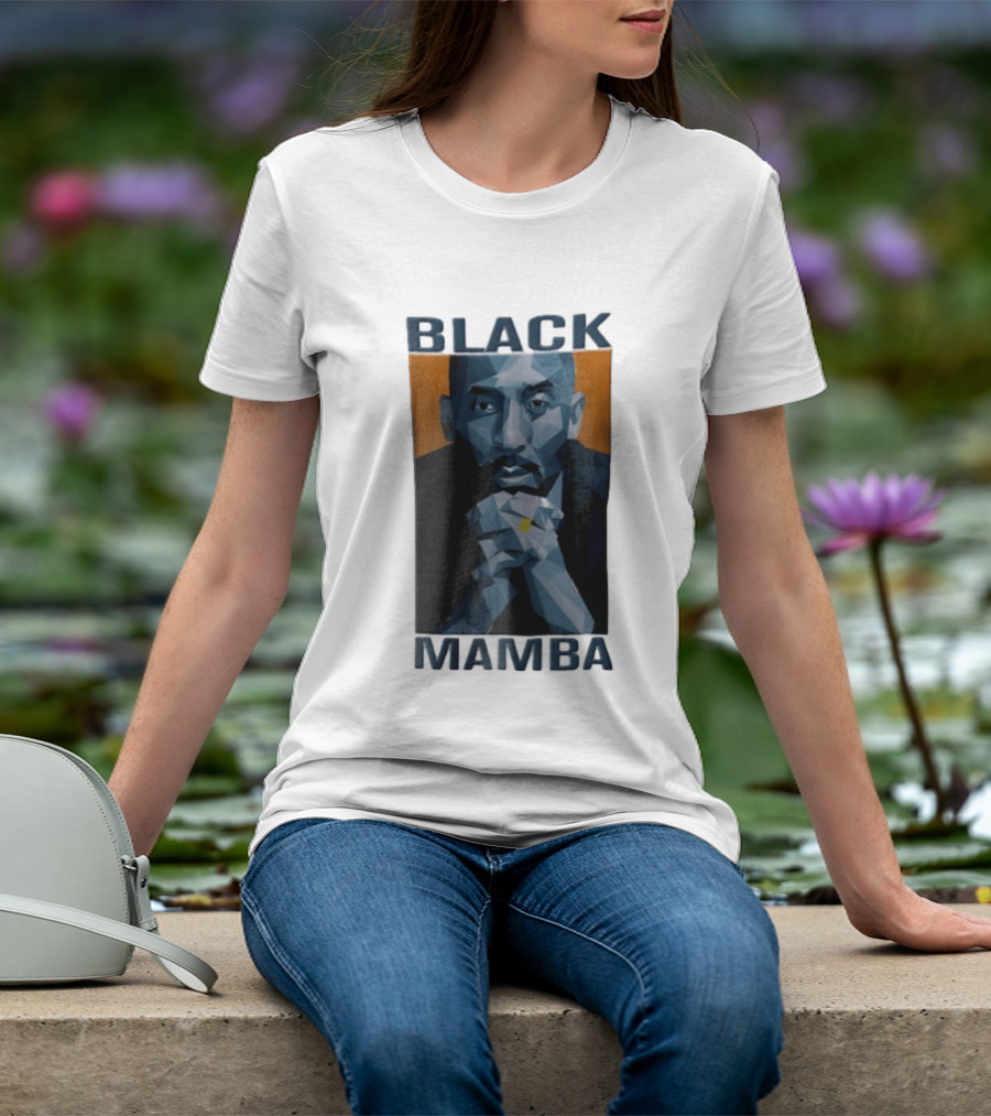 Black Mamba Low Poly Geometric Hands Clasped Orange T-Shirt