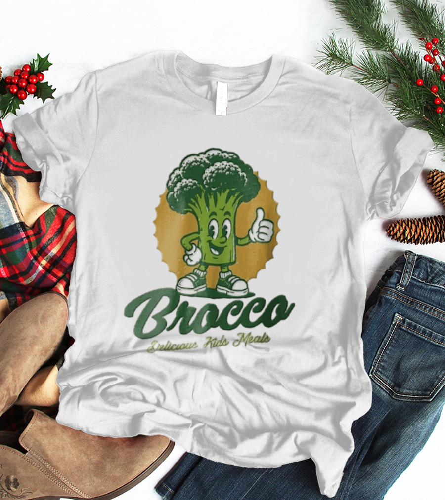 Brocco Delicious Kids Meals Cartoon Broccoli Thumbs Up T-Shirt