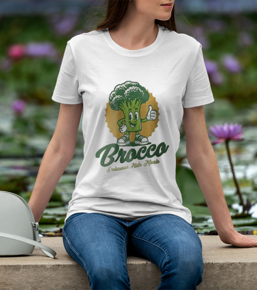 Brocco Delicious Kids Meals Cartoon Broccoli Thumbs Up T-Shirt