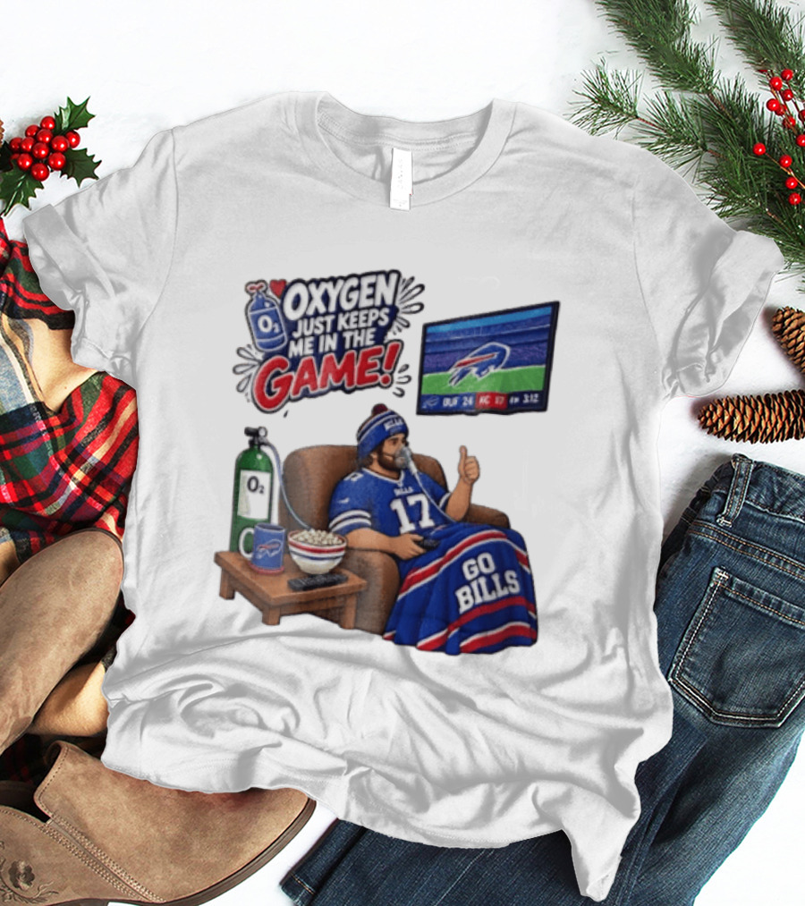 Buffalo Bills Oxygen Just Keeps Me In The Game Go Bills Cartoon Man Ing TV T-Shirt