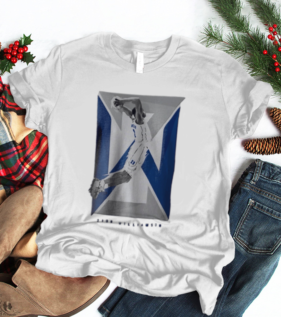 Duke Blue Devils NCAA Zion Williamson Basketball Player Dunking Geometric Number 1 T-Shirt