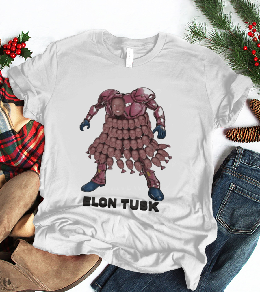 Elon Tusk Bootleg Collage Meme Unique Robot Face Fusion T-Shirt