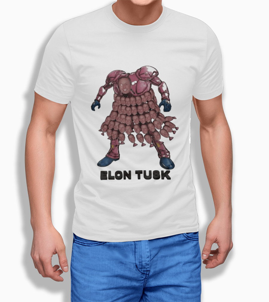 Elon Tusk Bootleg Collage Meme Unique Robot Face Fusion T-Shirt