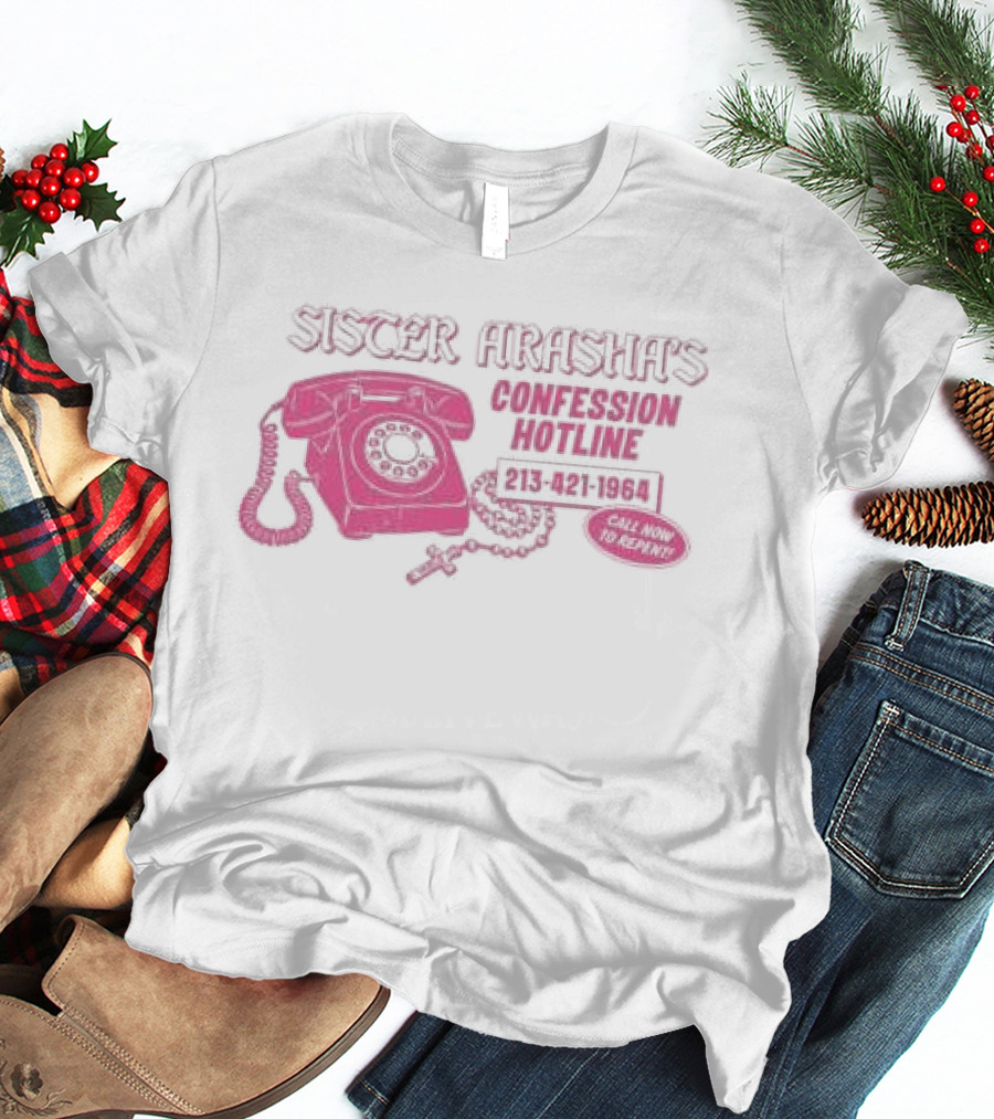 Sister Arasha Confession Hotline Fesspool Shop Pink Crop Tank T-Shirt