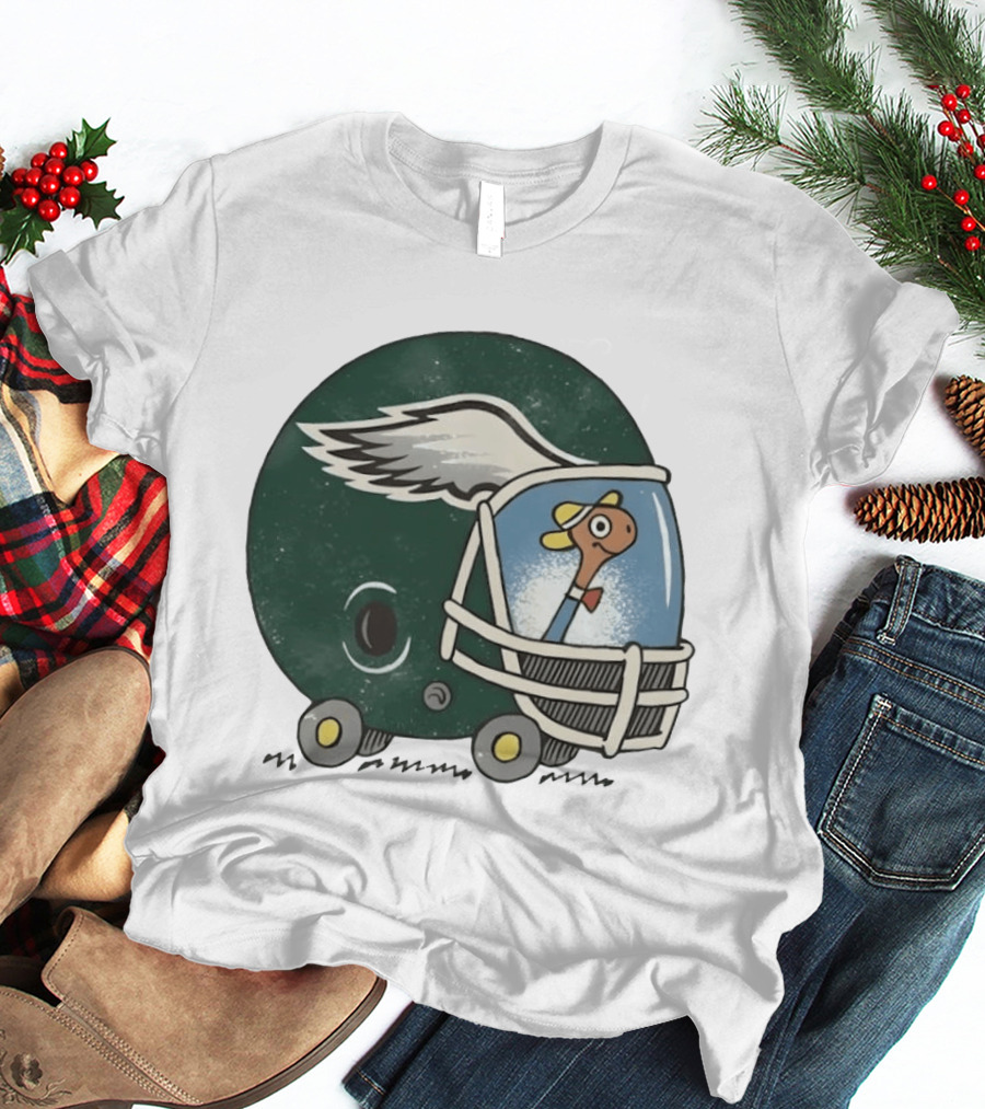 Philadelphia Eagles Worm Inside Football Helmet Sports Humor T-Shirt