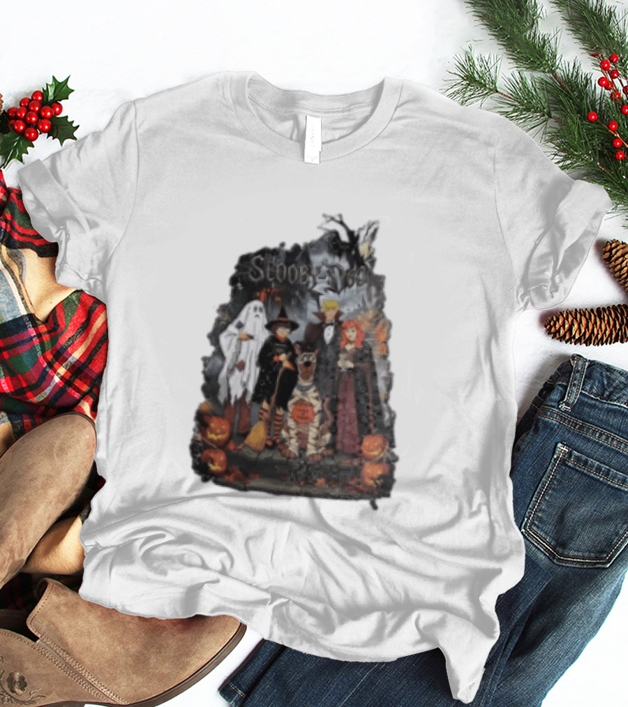 Scooby Doo Halloween Costume Party With Witch Ghost Vampire Pumpkin T-Shirt