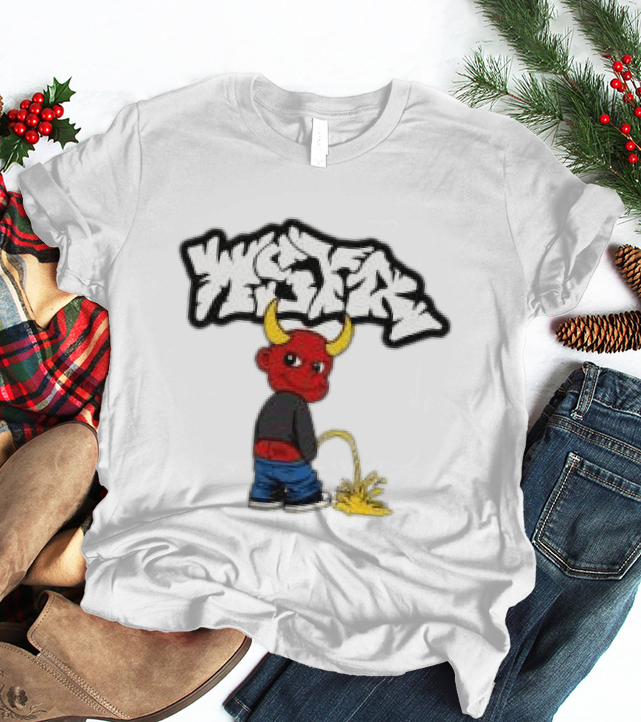 Wstr Store Wstr Devil Graffiti Red Devil Cartoon T-Shirt