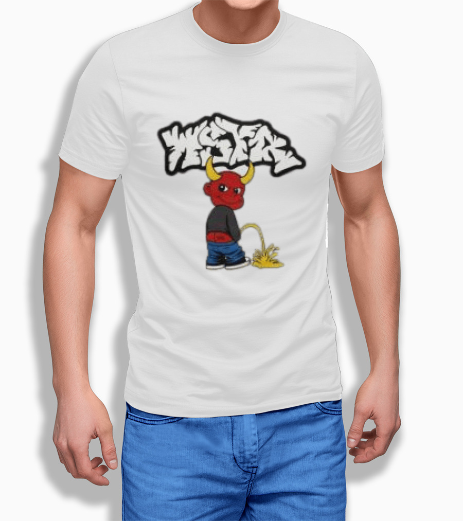 Wstr Store Wstr Devil Graffiti Red Devil Cartoon T-Shirt