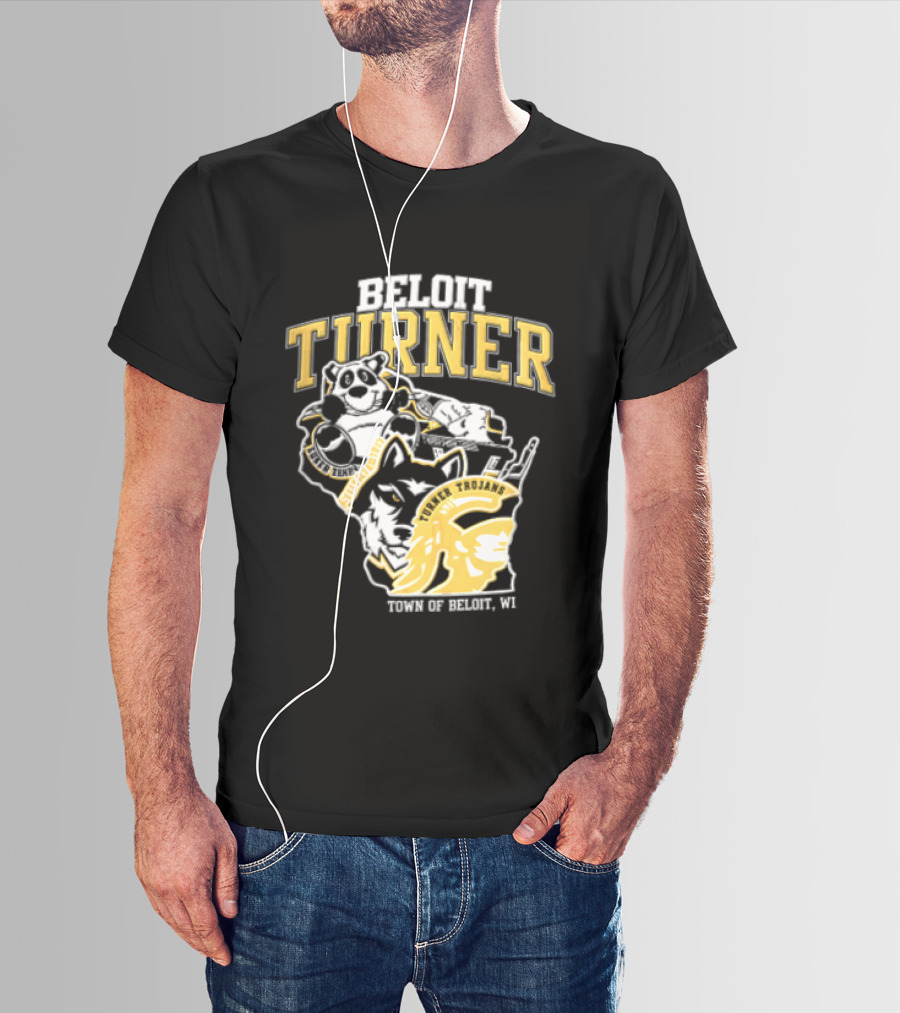 Beloit Turner Trojans Wisconsin Mascots Wolf Trojan Town Of Beloit WI T-Shirt