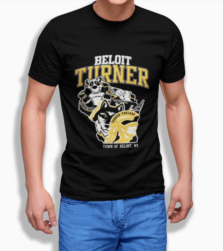 Beloit Turner Trojans Wisconsin Mascots Wolf Trojan Town Of Beloit WI T-Shirt