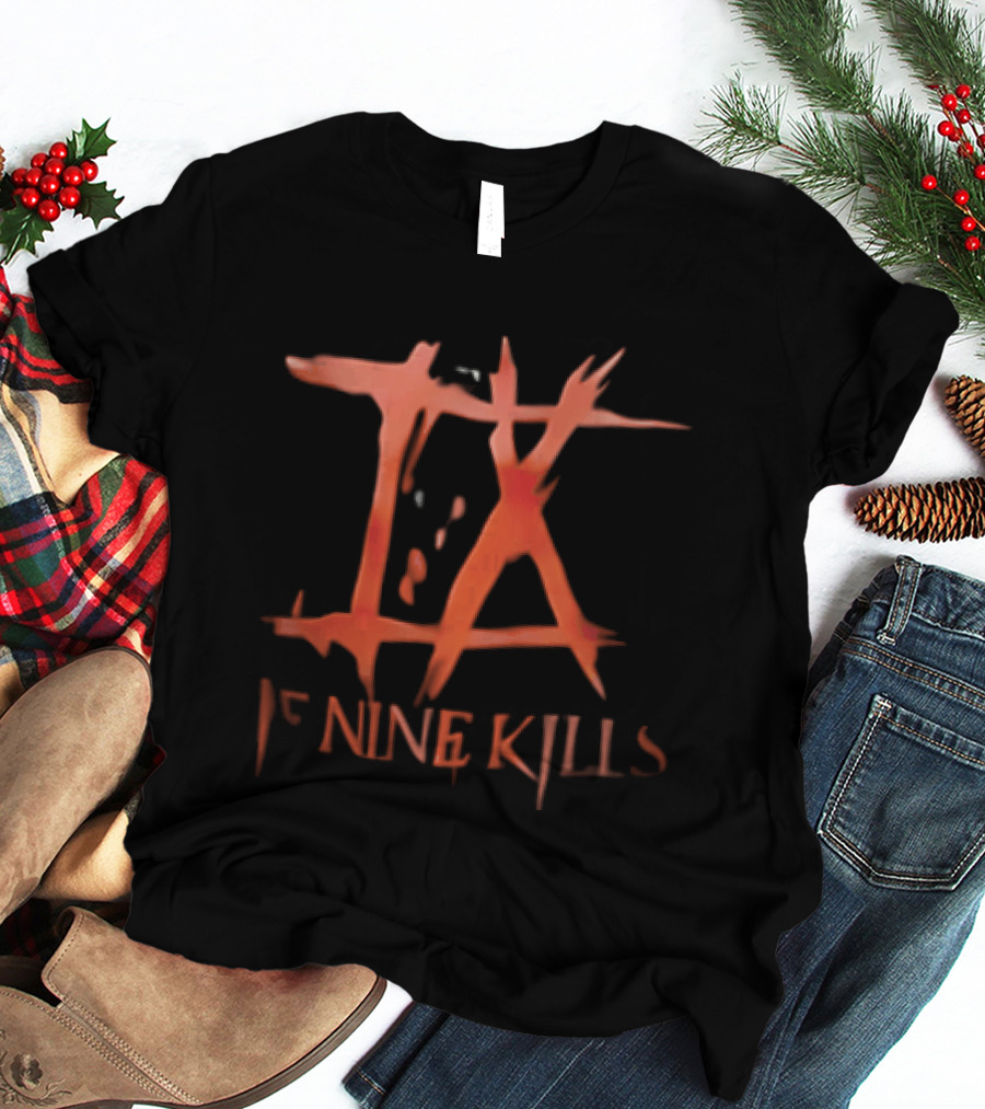 Ice Nine Kills Stylized IX Spiky Horror Roman Numerals T-Shirt