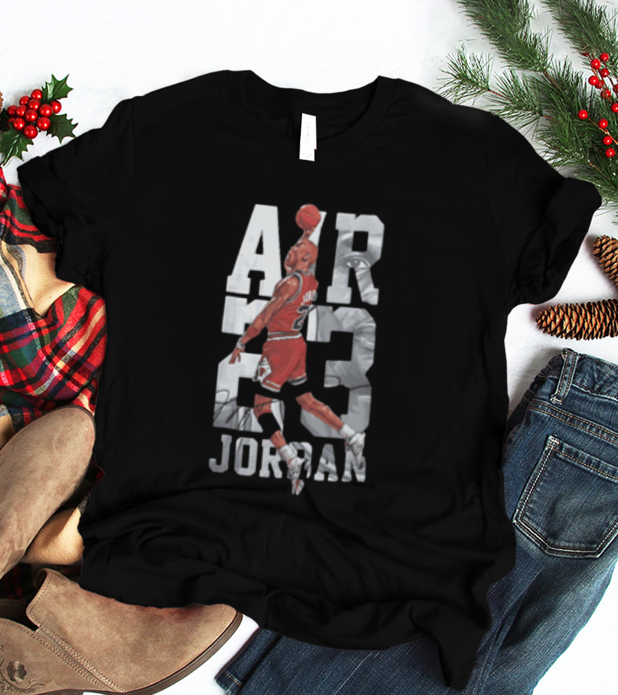 Chicago Bulls Air 23 Michael Jordan Dunking Basketball T-Shirt