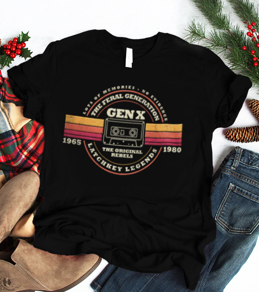 Gen X Lots Of Memories No Evidence Latchkey Legends 1965 1980 The Feral Generation Cassette Tape T-Shirt