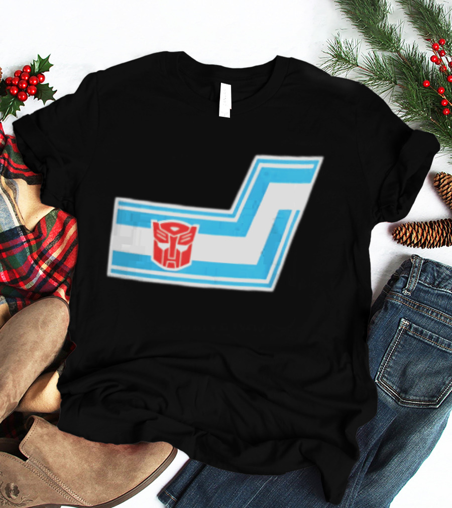 Transformers Autobots Red Insignia Blue White Racing Stripes Chevron Stickers T-Shirt