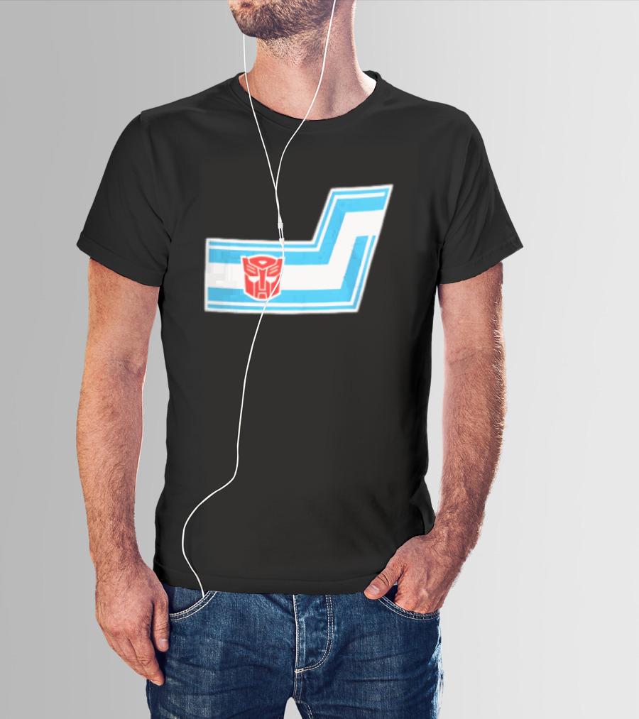 Transformers Autobots Red Insignia Blue White Racing Stripes Chevron Stickers T-Shirt