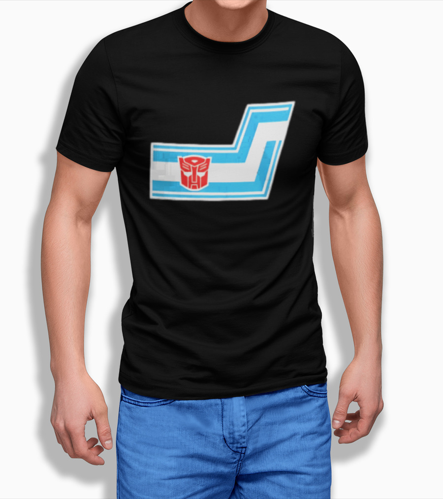 Transformers Autobots Red Insignia Blue White Racing Stripes Chevron Stickers T-Shirt