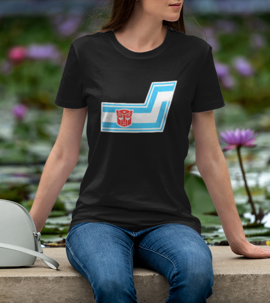 Transformers Autobots Red Insignia Blue White Racing Stripes Chevron Stickers T-Shirt
