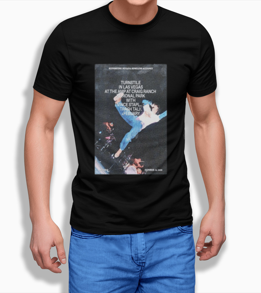 Turnstile Las Vegas October 15 2026 Craig Ranch Regional Park Vince Staples Trash Talk Febuary Concert Event T-Shirt