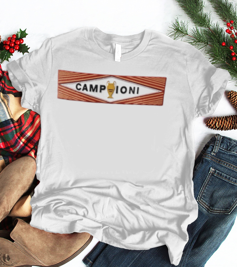 Campioni 1984 European Cup Trophy Banner Roma Martini Diamond T-Shirt