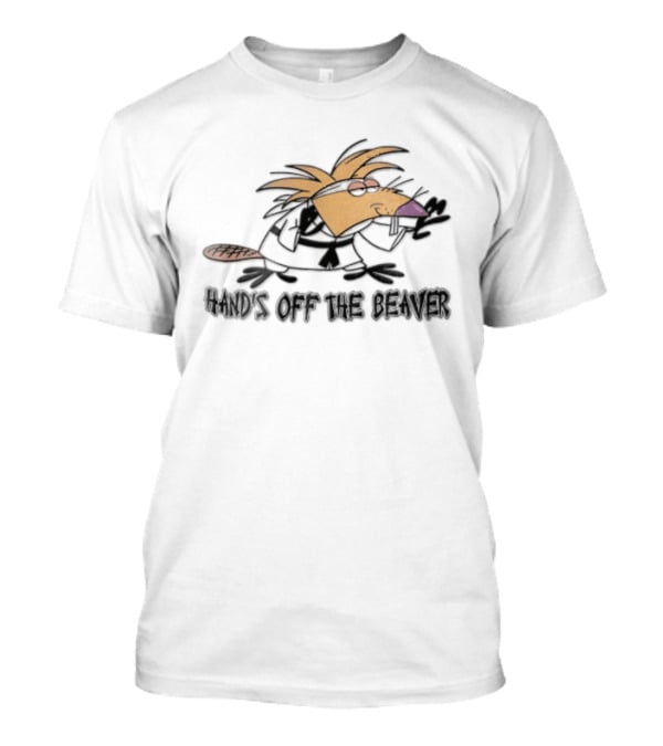 Hands Off The Beaver Cartoon Rodent Martial Arts Karate Gi Stance T-Shirt