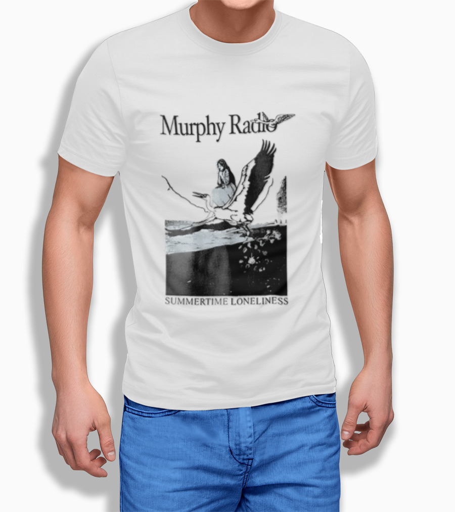 Murphy Radio Summertime Loneliness Woman On Flying Crane At Shore Line T-Shirt