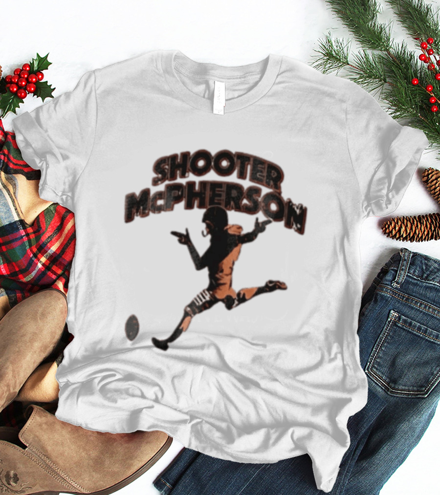 Shooter Mcpherson Football Kicker Finger Guns Distressed Player T-Shirt