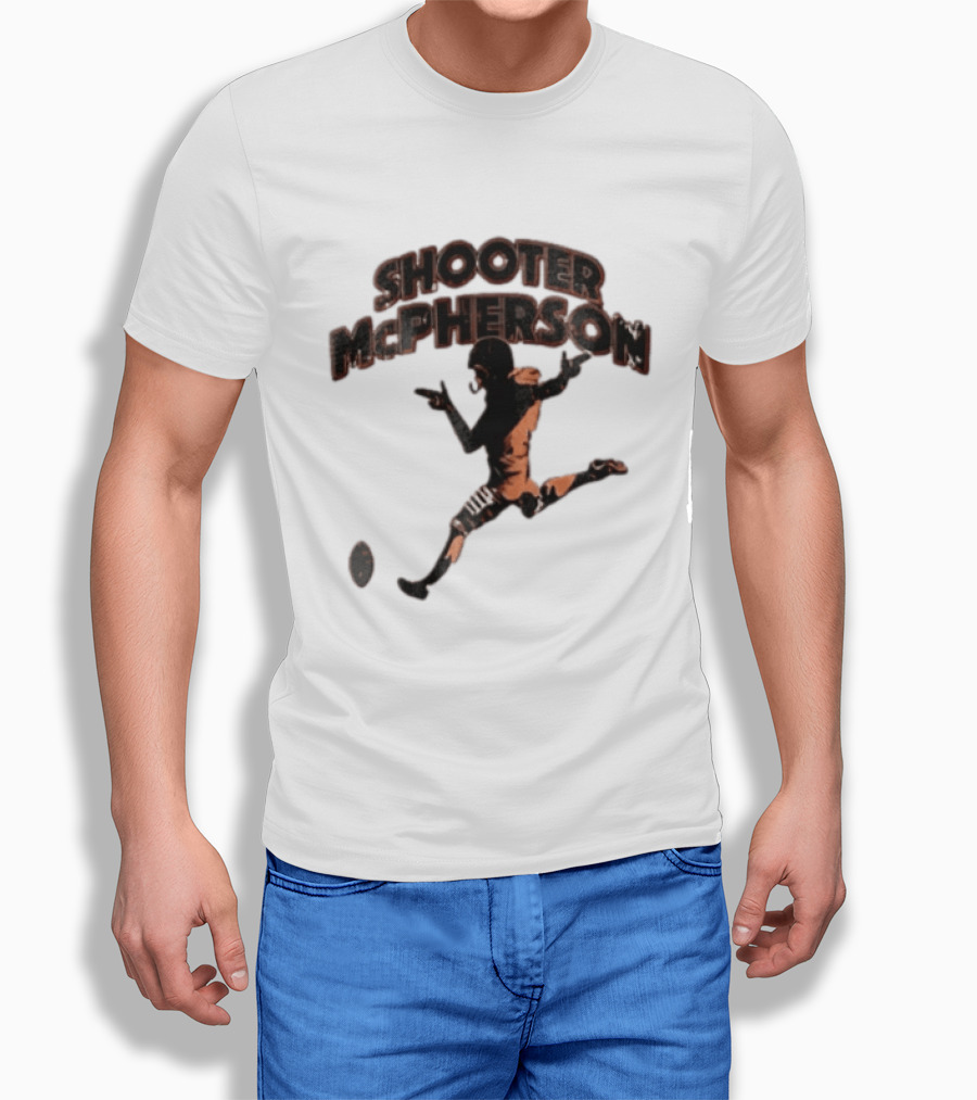 Shooter Mcpherson Football Kicker Finger Guns Distressed Player T-Shirt