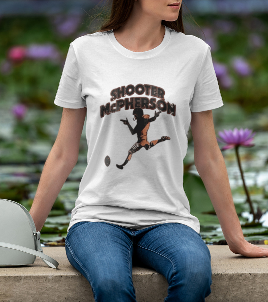 Shooter Mcpherson Football Kicker Finger Guns Distressed Player T-Shirt
