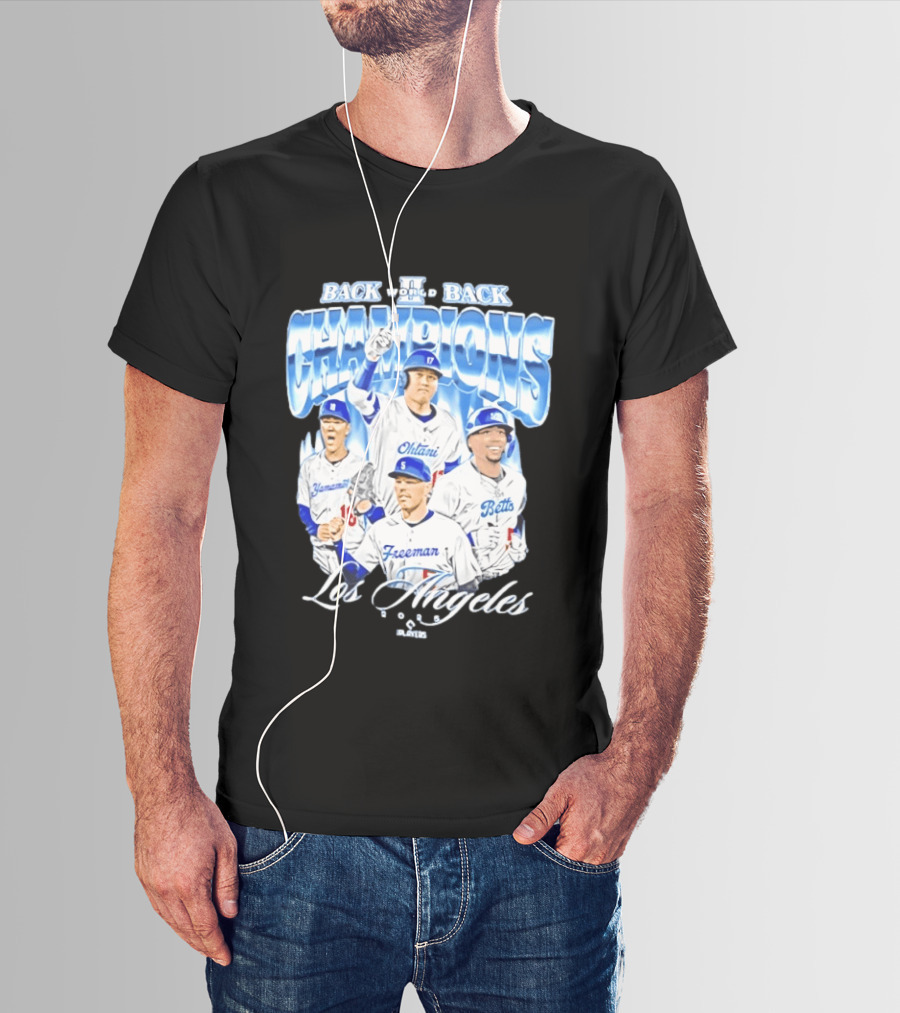 Los Angeles Back To Back Champions Ohtani Freeman Betts 2025 T-Shirt
